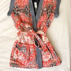 Balkanica Short kimono with linen